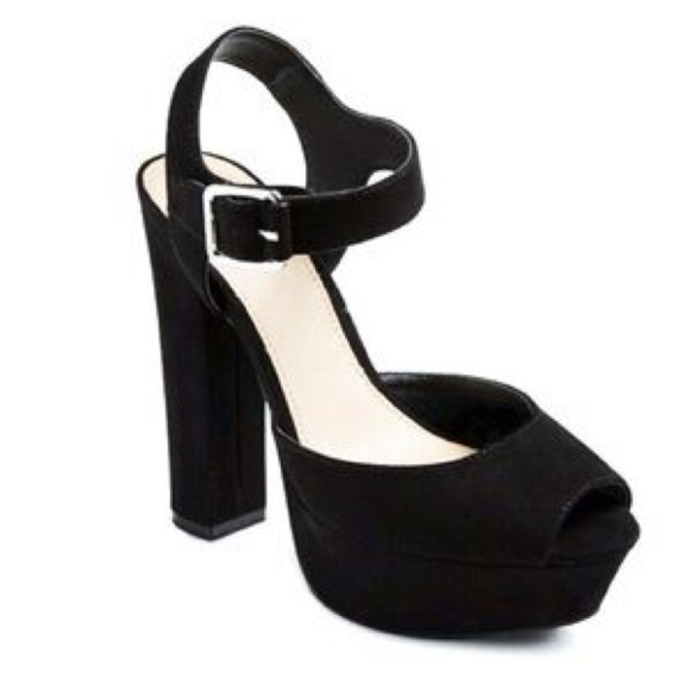 Mossimo Black Faux Suede Heels
